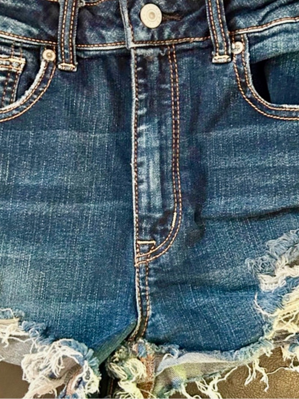 American Eagle Outfitters Distressed Dark Blue Boyfriend Shorts